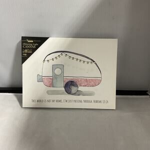 Flickering Light Up “Just Passing Through” Biblical Scripture Canvas